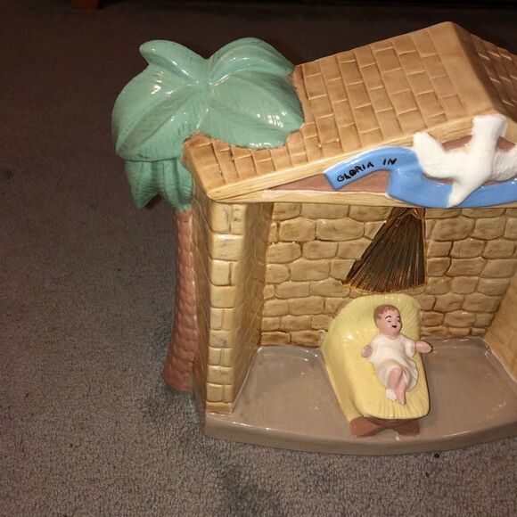 HOLLAND MOLD VINTAGE NATIVITY SCENE CRÈCHE MANGER BABY JESUS RARE PORCELAIN - Picture 2 of 9